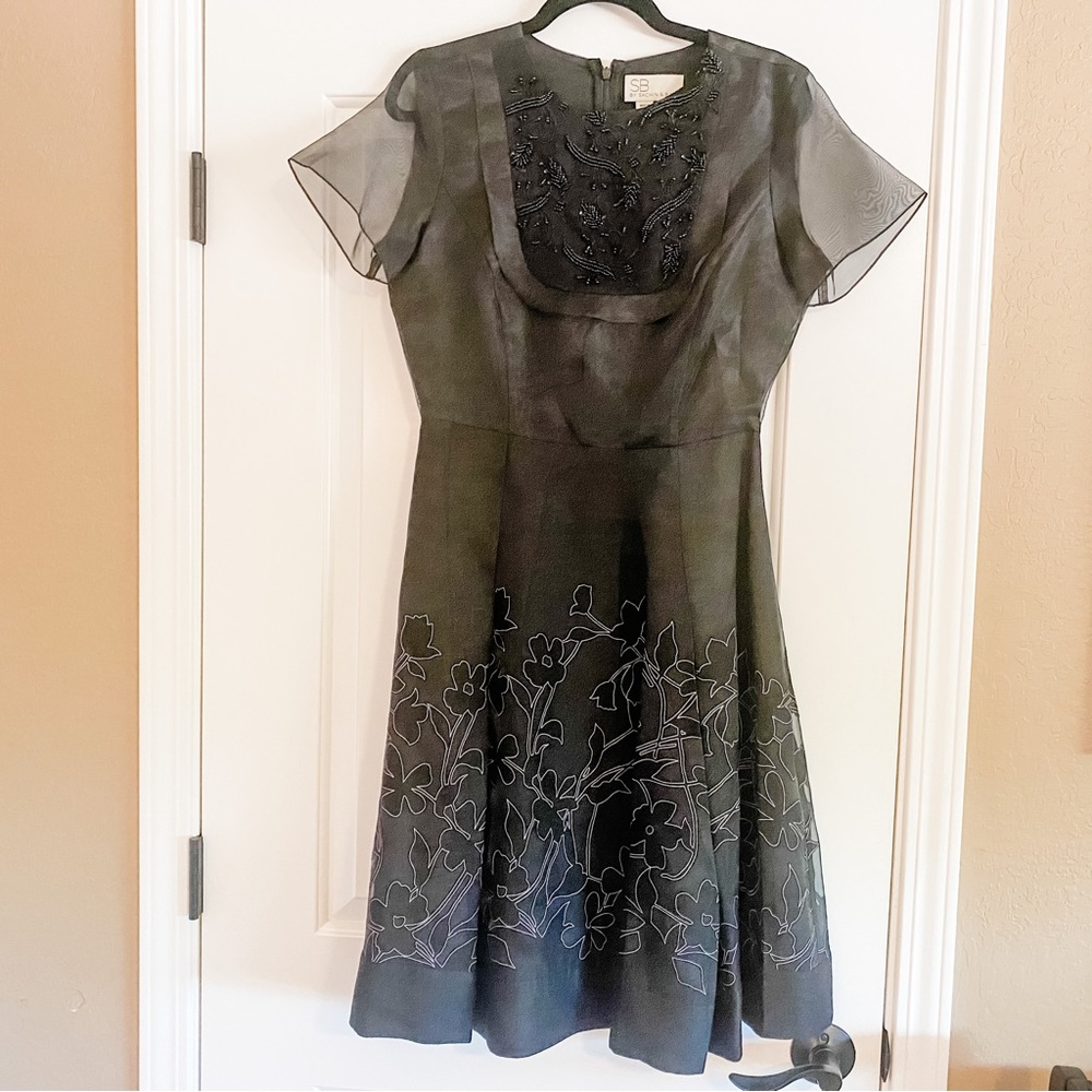Sachin & Babi Black Formal Beaded Dress NWOT